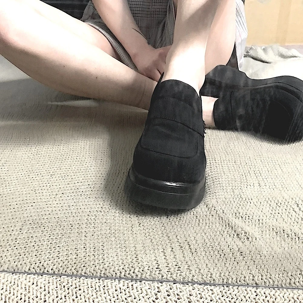 Y2K Black Steve Madden Chunky Platform Dark Academia Shoes